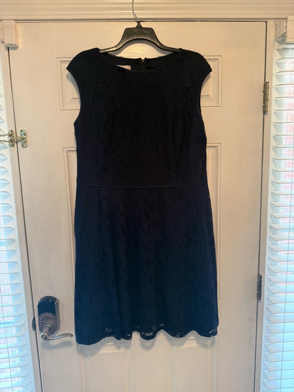 Classic Navy Lace A-Line Mini Dress